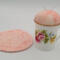 This is a view of the trivet beside the teacup pincushion.
